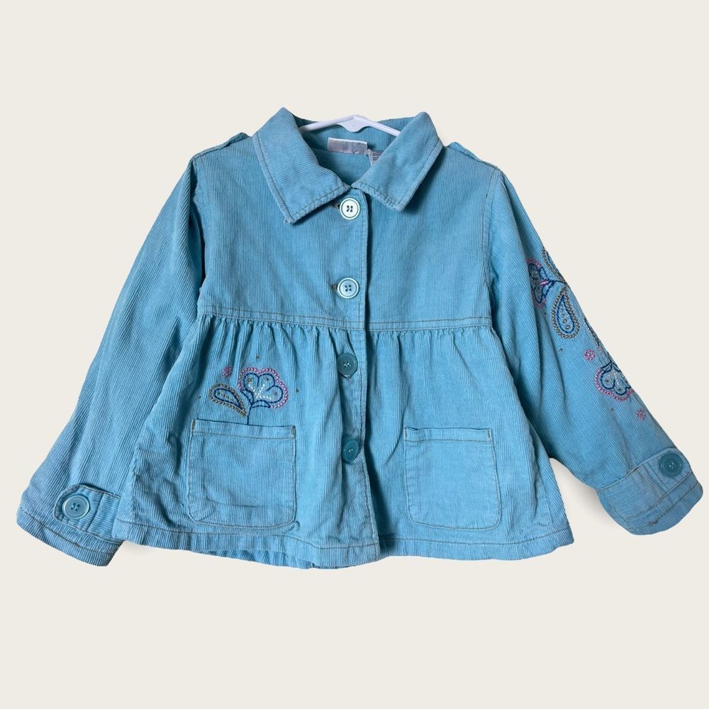 🐚 Vintage 90’s b.t. Kids Corduroy Embroidered Coat Jacket Size 5T